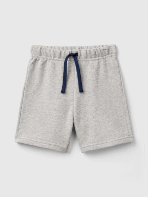 Benetton, Bermudas In 100% Organic Cotton Sweat, size 104, Light Gray, Kids United Colors of Benetton