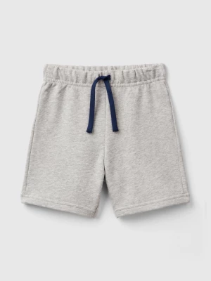 Benetton, Bermudas In 100% Organic Cotton Sweat, size 110, Light Gray, Kids United Colors of Benetton