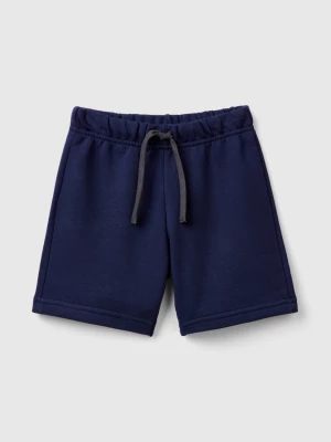 Benetton, Bermudas In 100% Organic Cotton Sweat, size 116, Dark Blue, Kids United Colors of Benetton