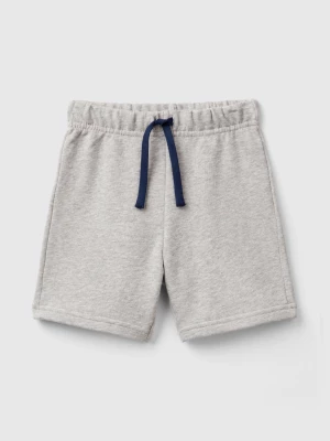 Benetton, Bermudas In 100% Organic Cotton Sweat, size 82, Light Gray, Kids United Colors of Benetton