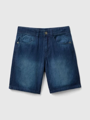 Benetton, Bermudas In Chambray, size 2XL, Dark Blue, Kids United Colors of Benetton