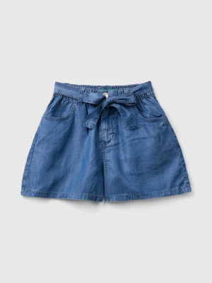 Benetton, Bermudas In Chambray, size 2XL, Light Blue, Kids United Colors of Benetton