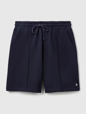 Benetton, Bermudas In Cotton Sweat, Size: XL, Dark Blue, Men United Colors of Benetton