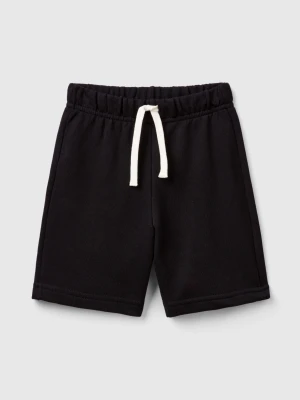 Benetton, Bermudas In Organic Cotton Sweat, size 116, Black, Kids United Colors of Benetton