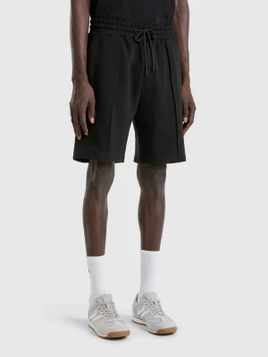 Benetton, Bermudas In Cotton Sweat, size XS, Black, Men United Colors of Benetton