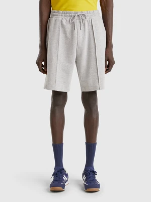 Benetton, Bermudas In Cotton Sweat, size XS, Light Gray, Men United Colors of Benetton