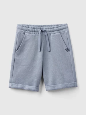 Benetton, Bermudas In Pure Cotton Sweat, size 2XL, Air Force Blue, Kids United Colors of Benetton
