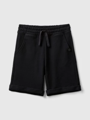 Benetton, Bermudas In Pure Cotton Sweat, size M, Black, Kids United Colors of Benetton