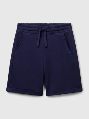 Benetton, Bermudas In Pure Cotton Sweat, size XL, Dark Blue, Kids United Colors of Benetton