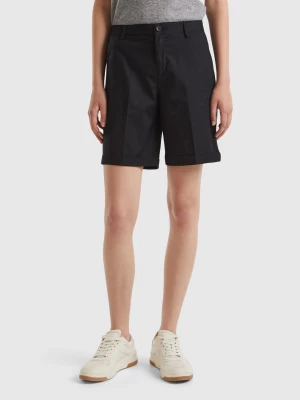 Benetton, Bermudas In Stretch Cotton, size , Black, Women United Colors of Benetton