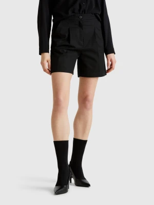 Benetton, Bermudas In Stretch Cotton, size , Black, Women United Colors of Benetton