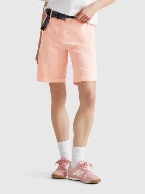 Benetton, Bermudas With Cuff In Stretch Cotton, size , Soft Pink, Women United Colors of Benetton
