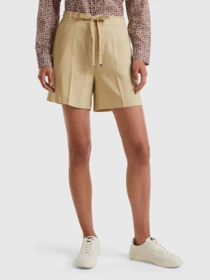 Benetton, Bermudas With Drawstring, size S, Beige, Women United Colors of Benetton