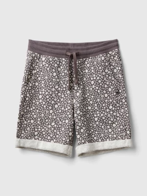 Benetton, Bermudas With Floral Print, size 2XL, Dark Gray, Kids United Colors of Benetton