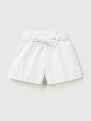 Benetton, Bermudas With Sash, size 104, White, Kids United Colors of Benetton