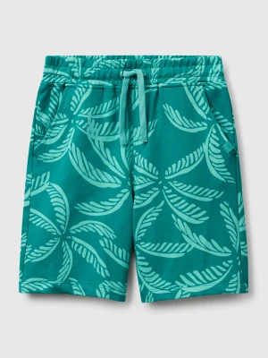 Benetton, Bermudas With Tropical Print, size XL, Green, Kids United Colors of Benetton