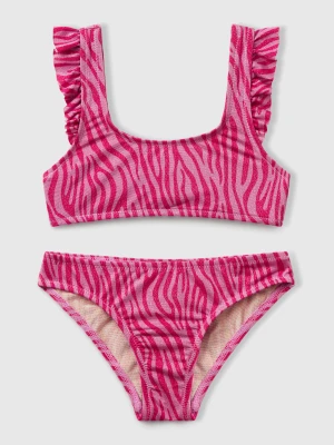 Benetton, Bikini With Animal Print, size XXS, Fuchsia, Kids United Colors of Benetton