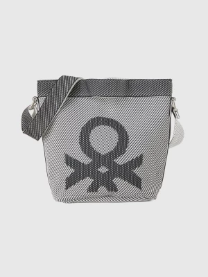 Benetton, Black And White Bucket Bag, size OS, Black, Women United Colors of Benetton