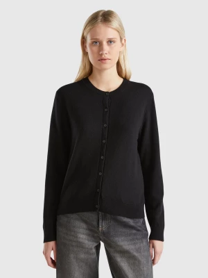 Benetton, Black Cardigan In Pure Cashmere, size S, Black, Women United Colors of Benetton