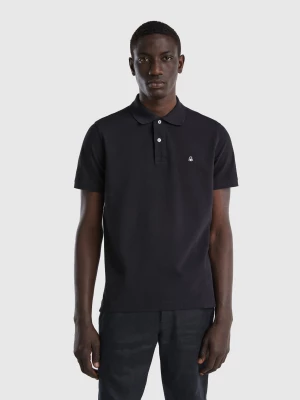 Benetton, Black Regular Fit Polo, size S, Black, Men United Colors of Benetton