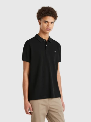 Benetton, Black Regular Fit Polo, size XS, Black, Men United Colors of Benetton