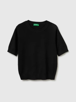 Benetton, Black Short Sleeve Sweater, Size: XS, Black, Women United Colors of Benetton