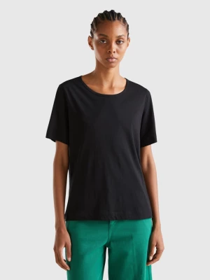 Benetton, Black Short Sleeve T-shirt, size L, Black, Women United Colors of Benetton