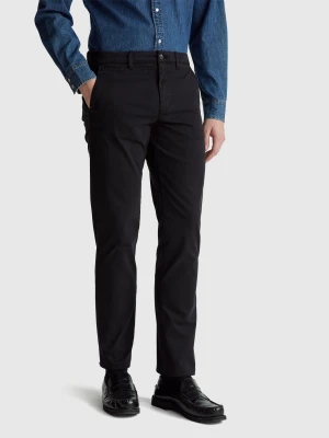 Benetton, Black Slim Fit Chino, Size: 58, Black, Men United Colors of Benetton