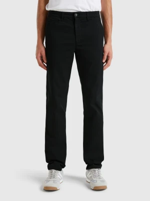Benetton, Black Slim Fit Chinos, size 58, Black, Men United Colors of Benetton