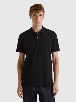 Benetton, Black Slim Fit Polo, size L, Black, Men United Colors of Benetton