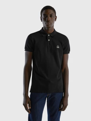 Benetton, Black Slim Fit Polo, size M, Black, Men United Colors of Benetton