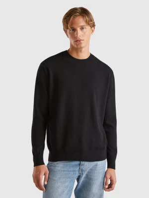 Benetton, Black Sweater In Pure Cashmere, size L, Black, Men United Colors of Benetton