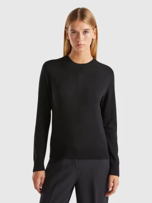 Benetton, Black Sweater In Pure Cashmere, size L, Black, Women United Colors of Benetton