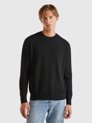 Benetton, Black Sweater In Pure Cashmere, size M, Black, Men United Colors of Benetton