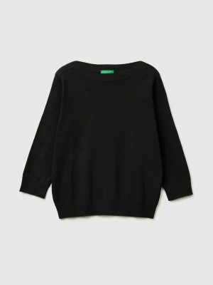 Benetton, Black Sweater With Boat Neck, Size: XS, Black, Women United Colors of Benetton