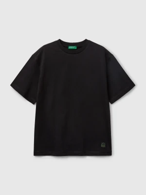 Benetton, Black T-shirt With Back Print, size XL, Black, Kids United Colors of Benetton