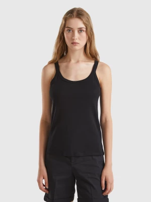 Benetton, Black Tank Top In Pure Cotton, size L, Black, Women United Colors of Benetton