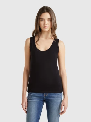 Benetton, Black Tank Top In Pure Cotton, size XXS, Black, Women United Colors of Benetton