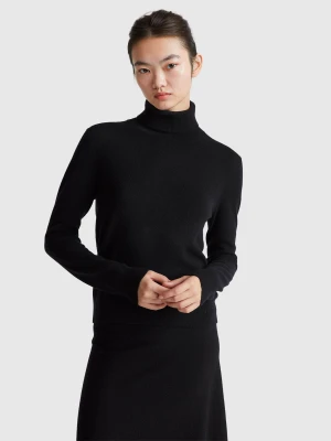 Benetton, Black Turtleneck In Pure Cashmere, Size: S, Black, Women United Colors of Benetton