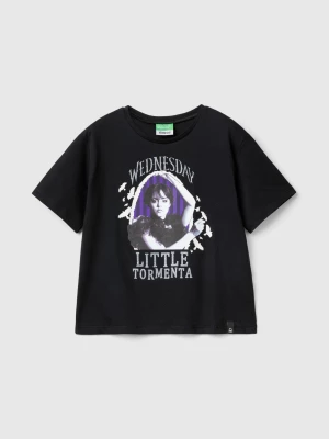 Benetton, Black Wednesday Addams T-shirt, size 3XL, Black, Kids United Colors of Benetton