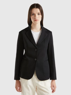 Benetton, Blazer In Cotton Blend, size , Black, Women United Colors of Benetton