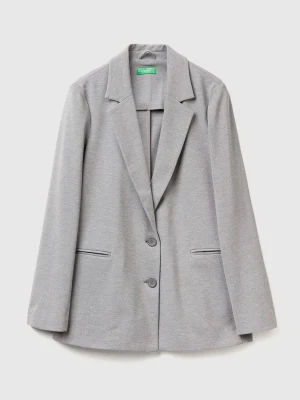 Benetton, Blazer In Stretch Viscose Blend, Gray, Women United Colors of Benetton