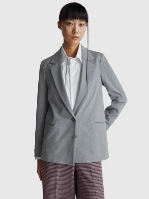 Benetton, Blazer In Stretch Viscose Blend, Gray, Women United Colors of Benetton