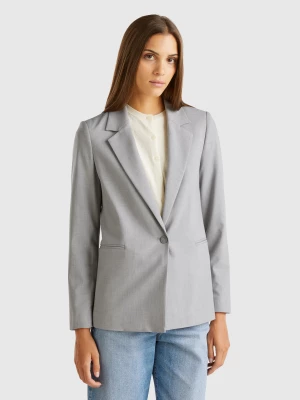 Benetton, Blazer In Stretch Viscose Blend, size , Gray, Women United Colors of Benetton