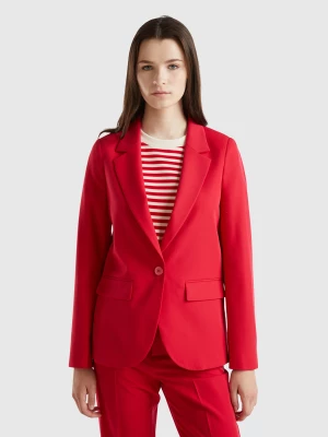 Benetton, Blazer In Stretch Viscose Blend, size , Red, Women United Colors of Benetton