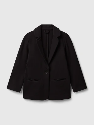 Benetton, Blazer In Stretch Viscose Blend, size XL, Black, Kids United Colors of Benetton