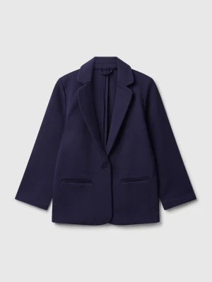 Benetton, Blazer In Stretch Viscose Blend, size XL, Dark Blue, Kids United Colors of Benetton