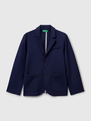 Benetton, Blazer In Viscose Blend, size XL, Dark Blue, Kids United Colors of Benetton