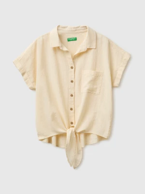 Benetton, Blouse With Knot, Size: XS, Creamy White, Women United Colors of Benetton