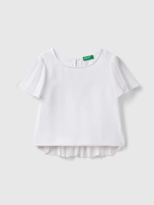Benetton, Blouse With Pleated Details, size 2XL, White, Kids United Colors of Benetton